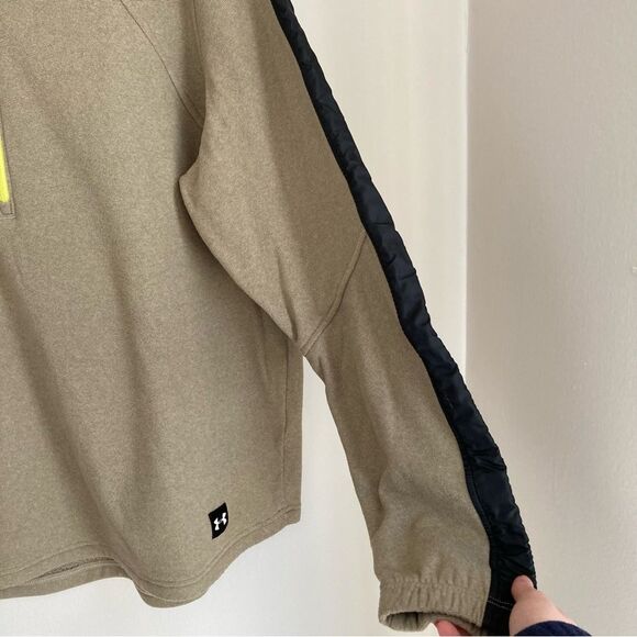 UNDER ARMOUR MENS COLDGEAR PULLOVER 1/4 ZIP JACKET TAN & BLACK Size XL - EUC! - Picture 7 of 9